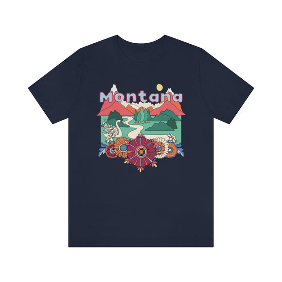 Montana T-Shirt - Retro Mountain / Hippie Style Montana Shirt
