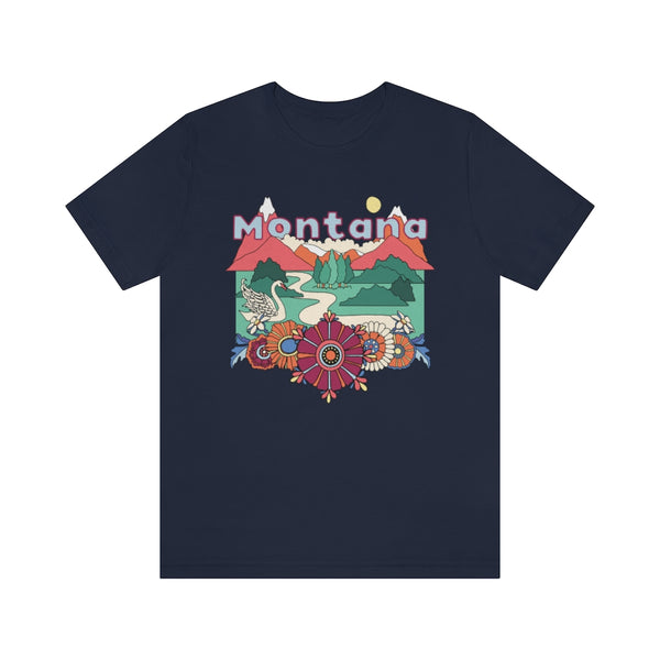 Montana T-Shirt - Retro Mountain / Hippie Style Montana Shirt