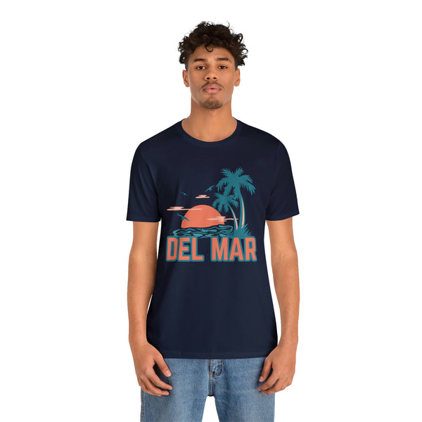 Del Mar, California T-Shirt - Retro Palm Tree & Beach Unisex Del Mar Shirt