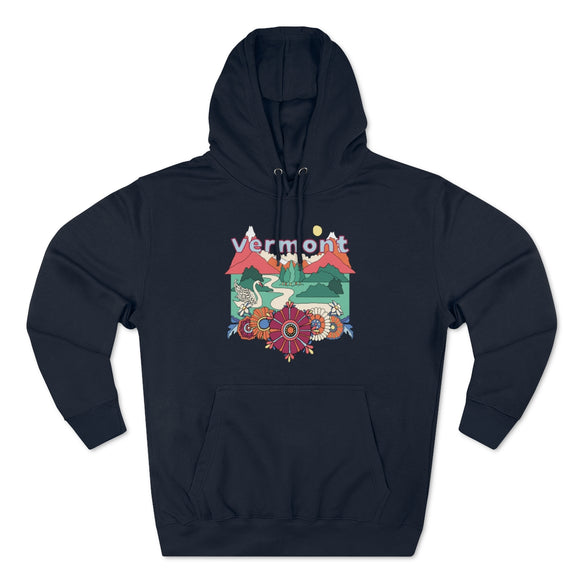 Premium Vermont Hoodie - Boho Unisex Sweatshirt