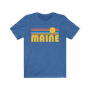 Maine T-Shirt - Retro Sunrise Adult Unisex Maine T Shirt-5