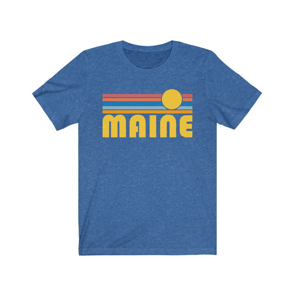 Maine T-Shirt - Retro Sunrise Adult Unisex Maine T Shirt