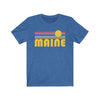 Maine T-Shirt - Retro Sunrise Adult Unisex Maine T Shirt