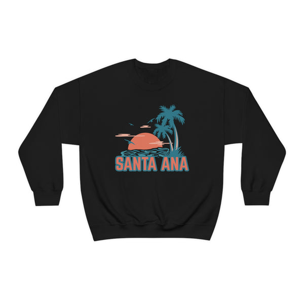 Santa Ana, California Sweatshirt - Unisex Retro Palm Tree Crewneck Santa Ana Sweatshirt