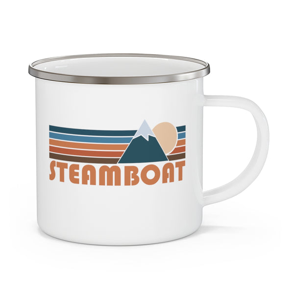 Steamboat, Colorado Camp Mug - Retro Mountain Enamel Campfire Steamboat Mug