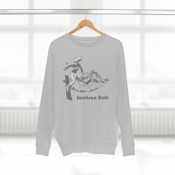 Premium Jackson Hole, Wyoming Crewneck Sweatshirt - Retro Unisex Sweatshirt