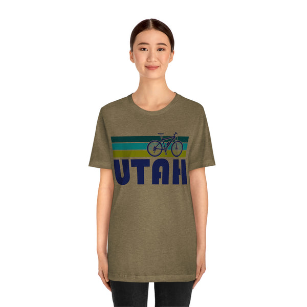 Utah T-Shirt - Retro Mountain Bike Adult Unisex Utah T Shirt