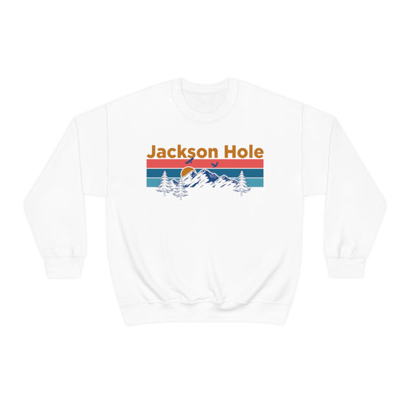 Jackson Hole, Wyoming Sweatshirt - Mountain & Birds Unisex
