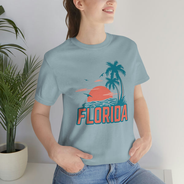 Florida T-Shirt - Retro Palm Tree & Beach Unisex Florida Shirt