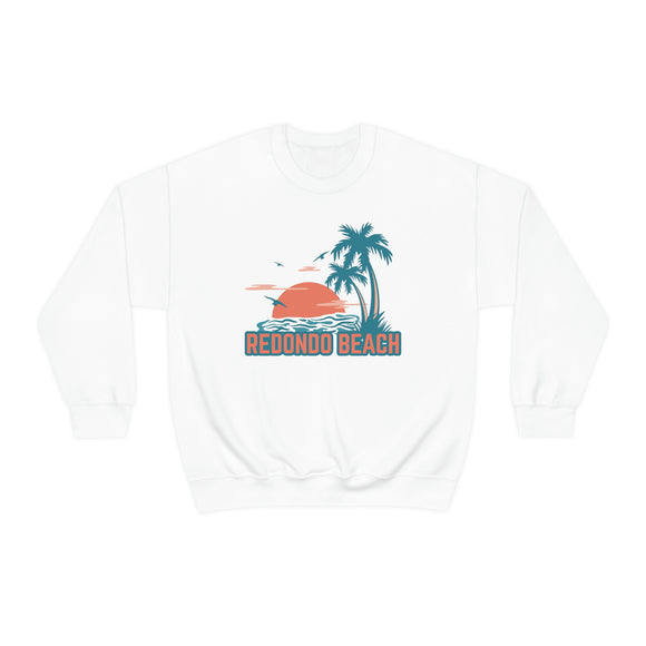 Redondo Beach, California Sweatshirt - Unisex Retro Palm Tree Crewneck Redondo Beach Sweatshirt