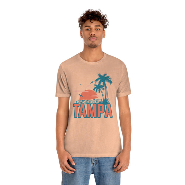 Tampa, Florida T-Shirt - Retro Palm Tree & Beach Unisex Tampa Shirt
