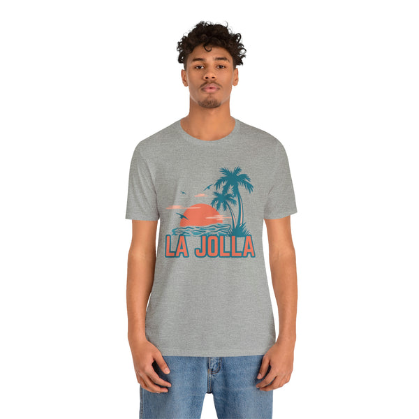 La Jolla, California T-Shirt - Retro Palm Tree & Beach Unisex La Jolla Shirt