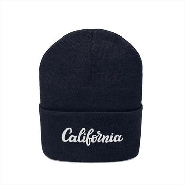 California Beanie - Adult Hand Lettered Embroidered California Knit Hat - 0