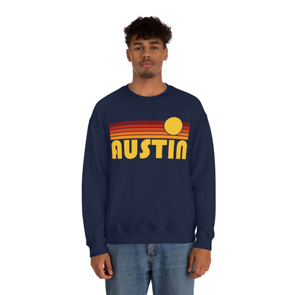 Austin, Texas Sweatshirt - Retro Sunset Unisex
