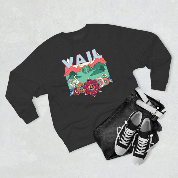 Premium Vail, Colorado Crewneck Sweatshirt - Retro Unisex Sweatshirt