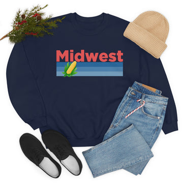 Midwest Sweatshirt - Retro Corn & Farming Unisex Crewneck Sweatshirt