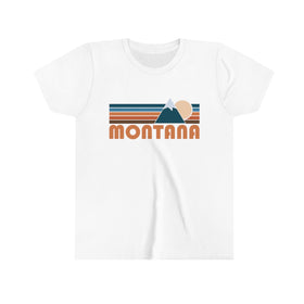 Montana Youth T-Shirt - Retro Mountain Montana Kid's TShirt