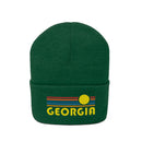 Georgia Beanie - Adult Embroidered Retro Sunset Georgia Knit Hat-14