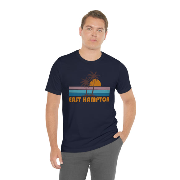 East Hampton, New York T-Shirt - Retro Palm Tree Unisex East Hampton Shirt