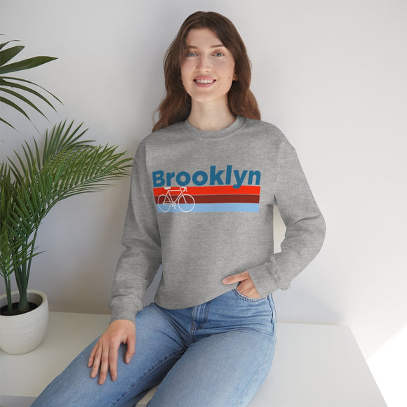 Brooklyn, New York Sweatshirt Retro Bike - Unisex Adult Crewneck Brooklyn Sweatshirt