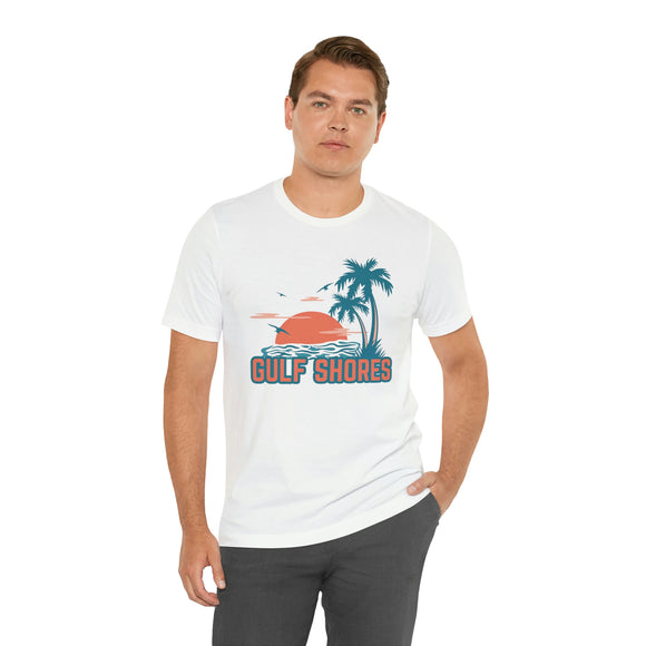 Gulf Shores, Alabama T-Shirt - Retro Palm Tree & Beach Unisex Gulf Shores Shirt