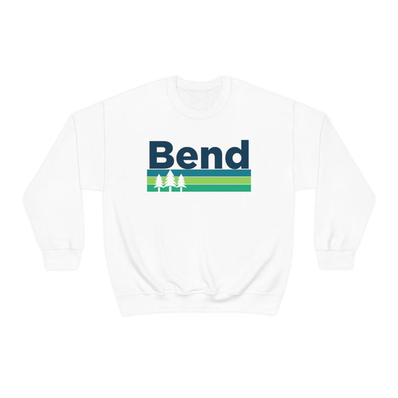 Bend, Oregon Sweatshirt - Retro Trees Unisex