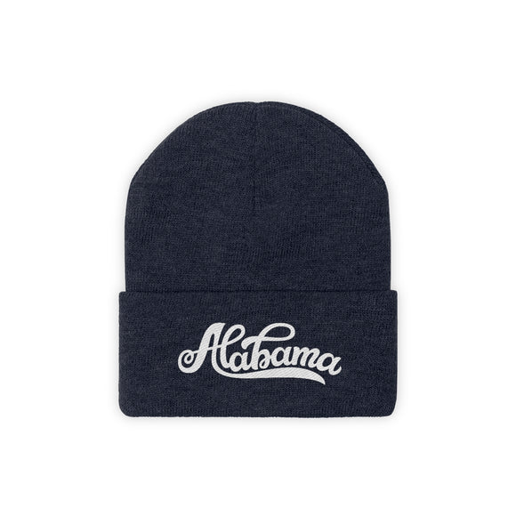 Alabama Beanie - Adult Hand Lettered Embroidered Alabama Knit Hat