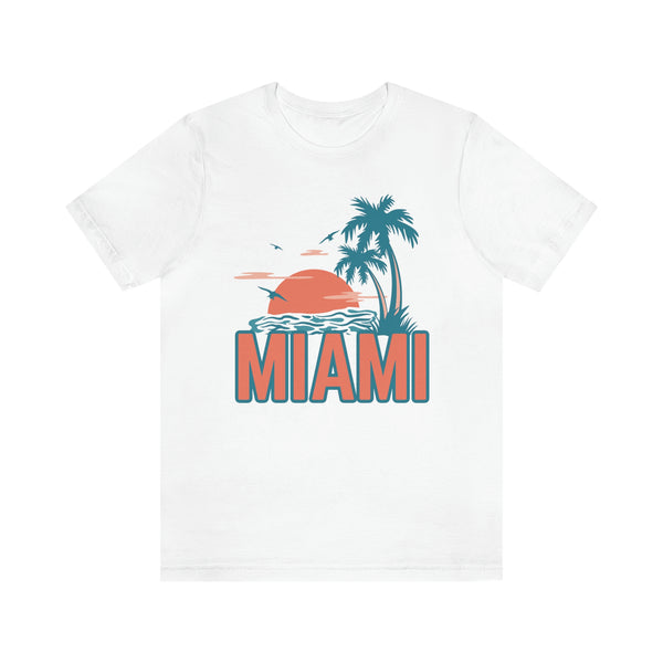Miami, Florida T-Shirt - Retro Palm Tree & Beach Unisex Miami Shirt