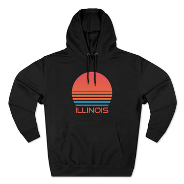 Buy black Premium Illinois Hoodie - Retro 80s Unisex Sweatshirt