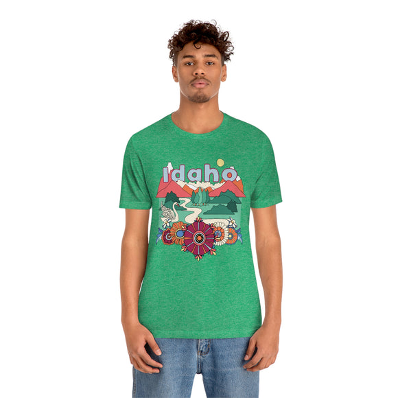 Idaho Shirt, Idaho Retro T-Shirt, Hippie Style Idaho tee, Idaho Mountain Shirt