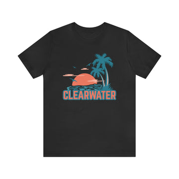 Buy black Clearwater, Florida T-Shirt - Retro Palm Tree &amp; Beach Unisex Clearwater Shirt