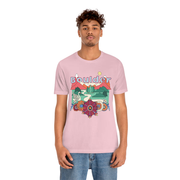 Boulder Shirt, Colorado Retro T-Shirt, Hippie Style Colorado tee, Boulder Mountain Shirt