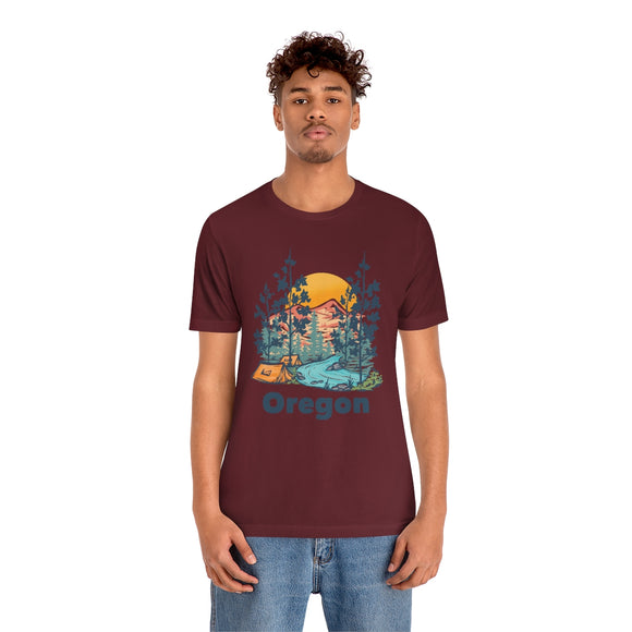 Oregon T-Shirt - Mountain Illustration Unisex Oregon Shirt