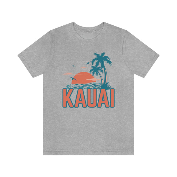 Kauai, Hawaii T-Shirt - Retro Palm Tree & Beach Unisex Kauai Shirt