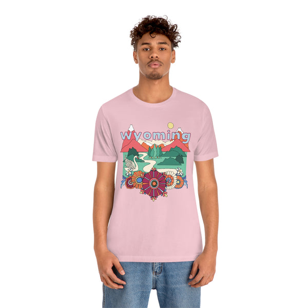 Wyoming Shirt, Wyoming Retro T-Shirt, Hippie Style Wyoming tee, Wyoming Mountain Shirt