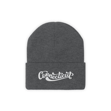 Buy graphite-heather Connecticut Beanie - Adult Hand Lettered Embroidered Connecticut Knit Hat