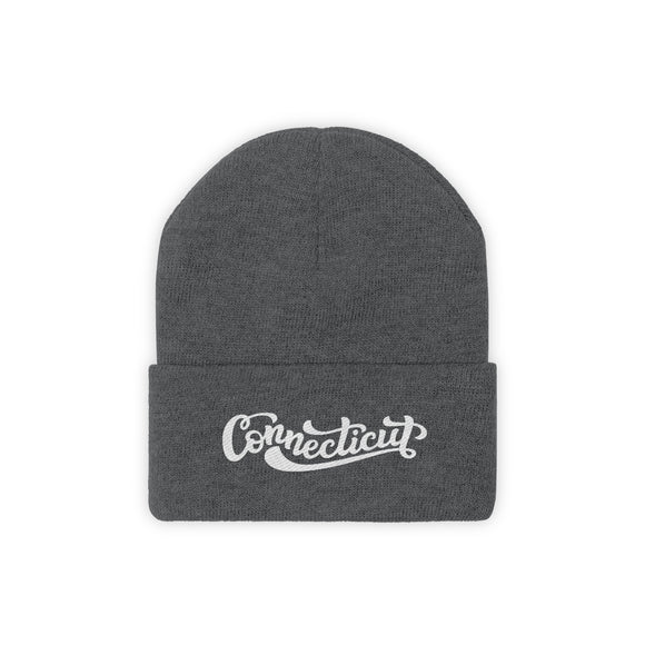 Connecticut Beanie - Adult Hand Lettered Embroidered Connecticut Knit Hat