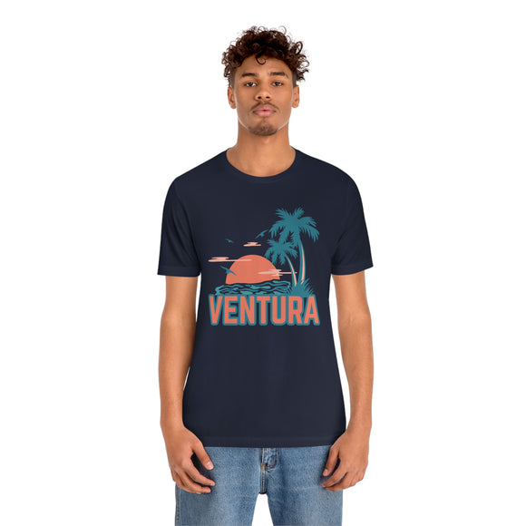 Ventura, California T-Shirt - Retro Palm Tree & Beach Unisex Ventura Shirt