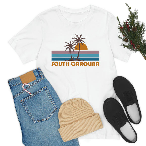 South Carolina T-Shirt - Retro Palm Tree Unisex South Carolina Shirt