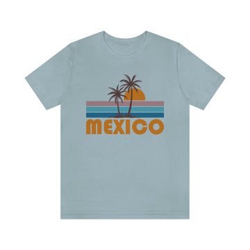 Buy light-blue Mexico T-Shirt - Retro Palm Tree Unisex Mexico Shirt