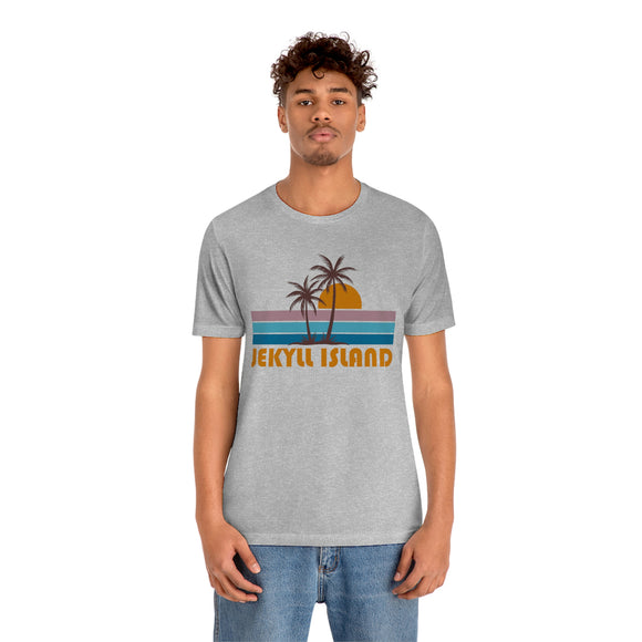 Jekyll Island, Georgia T-Shirt - Retro Palm Tree Unisex Jekyll Island Shirt