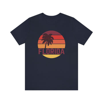 Buy navy Florida T-Shirt - Retro Palm Tree Unisex Florida Shirt