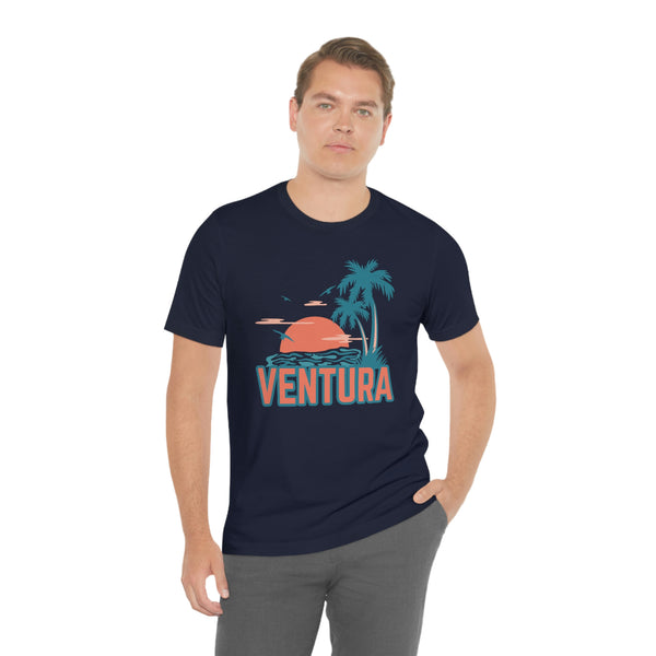 Ventura, California T-Shirt - Retro Palm Tree & Beach Unisex Ventura Shirt