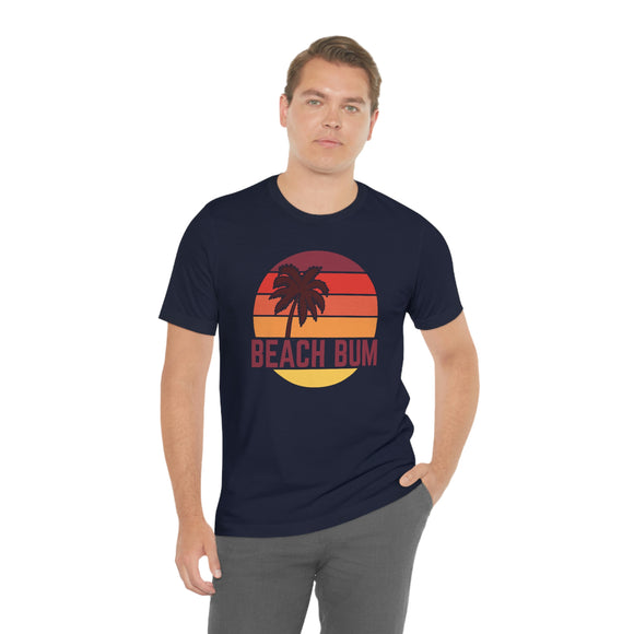 Beach Bum T-Shirt - Retro Palm Tree Unisex Beach Bum Shirt