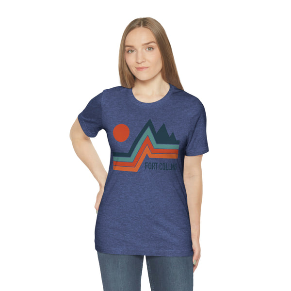 Fort Collins, Colorado T-Shirt - Retro Mountain Unisex Fort Collins Shirt