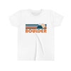 Boulder Youth T-Shirt - Retro Mountain Colorado Kid's TShirt