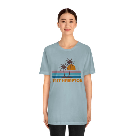 East Hampton, New York T-Shirt - Retro Palm Tree Unisex East Hampton Shirt