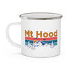 Mt Hood, Oregon Camp Mug - Mountain Sunset Enamel Campfire Mt Hood Mug