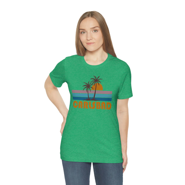 Carlsbad, California T-Shirt - Retro Palm Tree Unisex Carlsbad Shirt