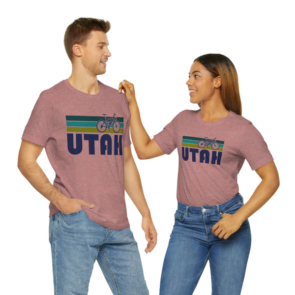 Utah T-Shirt - Retro Mountain Bike Adult Unisex Utah T Shirt
